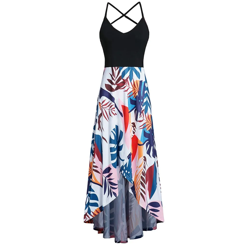 Vestidos Verano, женское летнее сексуальное длинное платье на бретельках с открытыми плечами и открытой спиной, пляжный сарафан, женские летние платья