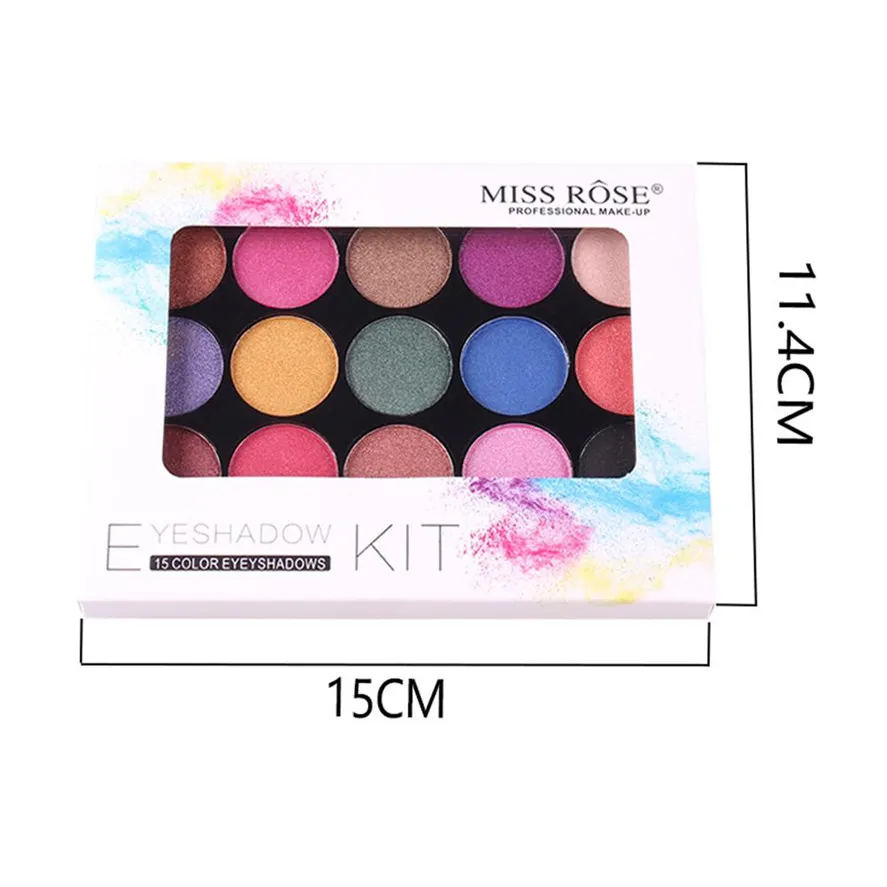 Новые мерцающие косметические тени для век Палитра MISS ROSE 15 видов цветов матовое