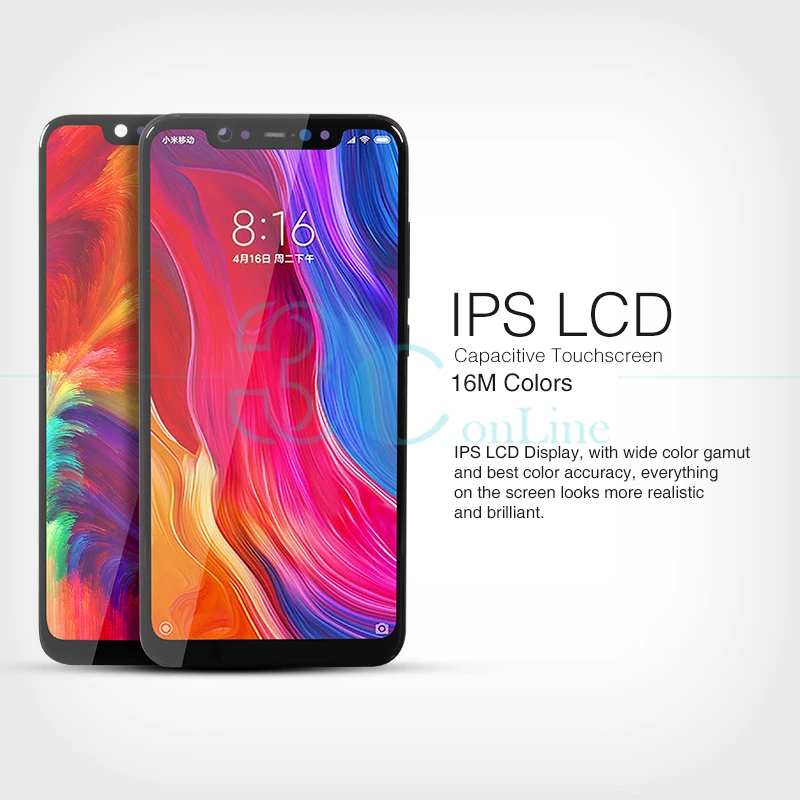 Оригинальный Xiaomi Mi 8 ЖК-дисплей сенсорный экран панель с рамкой дигитайзер сборка