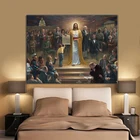 Картина маслом на холсте, постер на холсте с изображением Иисуса на тему земли, для гостиной, домашний декор, без рамки, HD печать