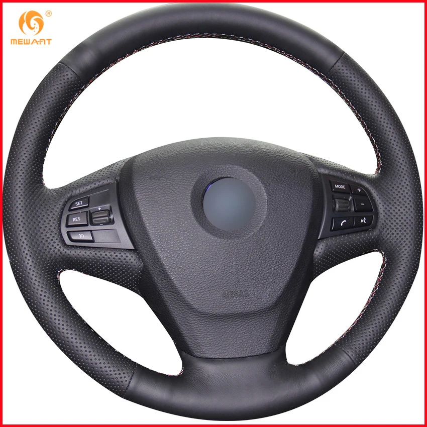 Черный чехол рулевого колеса автомобиля MEWANT из искусственной кожи для BMW F25 X3 2011