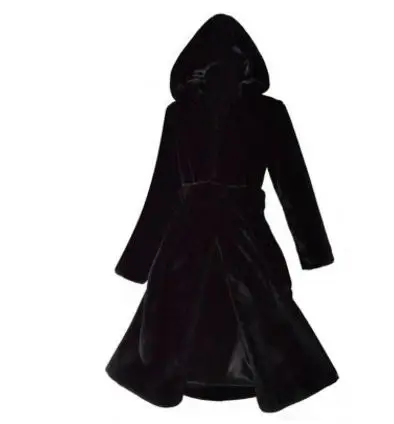 New S/7Xl Womens Large Size Black Hooded Fake Fur Jackets Long Section Man-Made Fur Outwears Female Casual Fur Overcoats K834