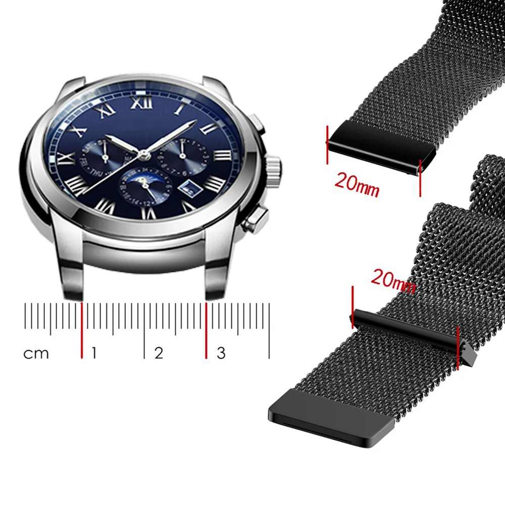 Ремешок для часов из Миланской стали 22 мм 20 HUAWEI watch GT 2 42 46 Amazfit GTR 47 мм|Ремешки часов|