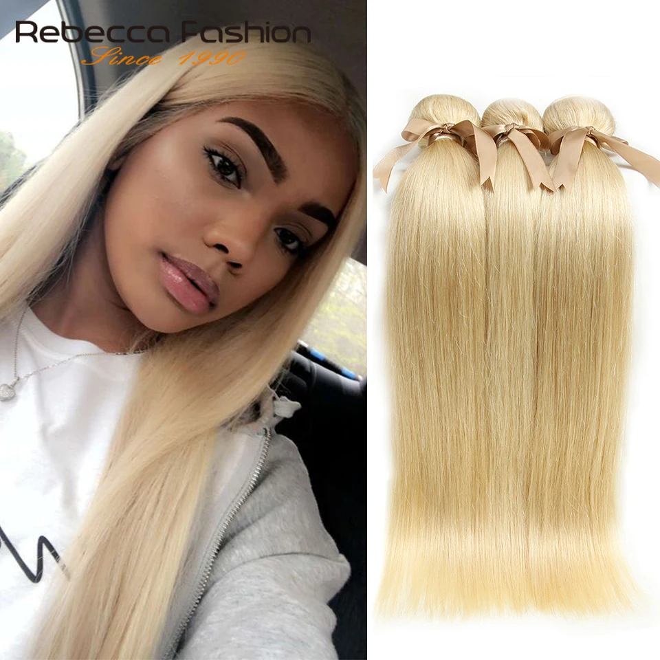 Rebecca 613 медовый блонд пряди малазийские прямые волосы 100% Remy человеческие для