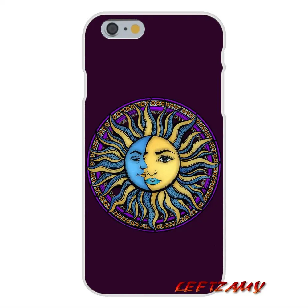Для iPhone X XR XS MAX 4 4S 5 5S 5C SE 6 6S 7 8 Plus Аксессуары чехлы для телефонов Psychedelic bohemian sun and moon |