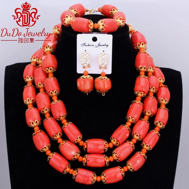 

Trendy Party Bridal Wedding Jewelry Sets Original Coral and Crystal Beads Best Friend's Jewelry Sets Free Shipping