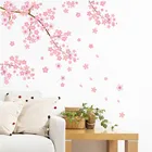 Розовое Вишневое дерево, романтическая домашняя наклейка сделай сам, Настенная Наклейка для девочек, спальни, фона для телевизора, декоративная настенная роспись для магазина и кухни