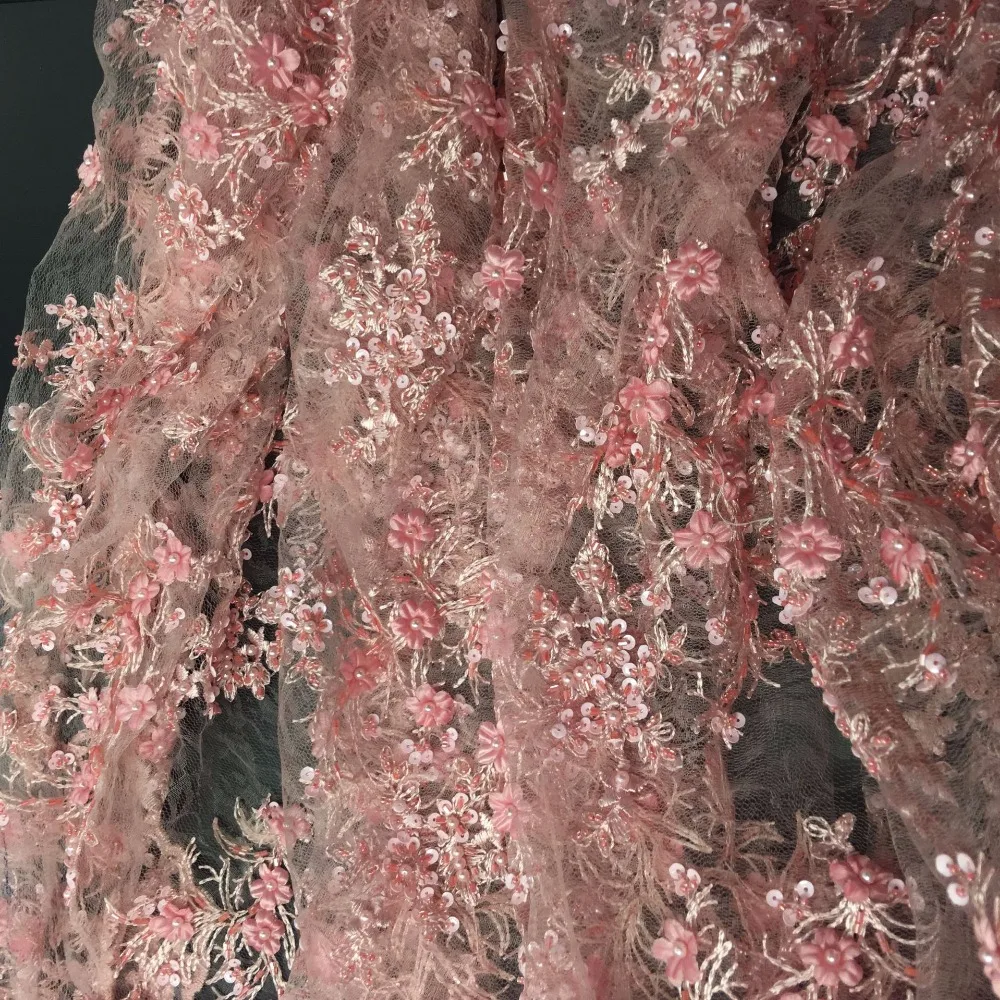 2018 high quality 3D flower African lace fabrics for wedding dress net fabric Nigerian french tulle | Дом и сад