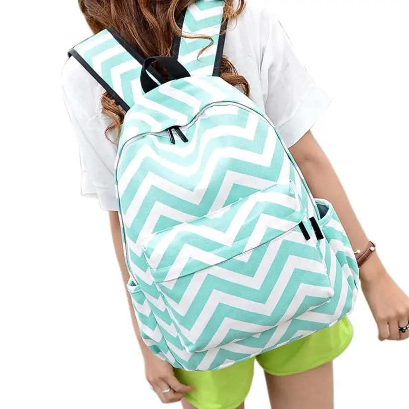 

bolsa 2020 Casual Women Backpack Bags Sweet Stripe Canvas Travel Backpack Schoolbag Backpacks For Teenage Girls mochila feminina