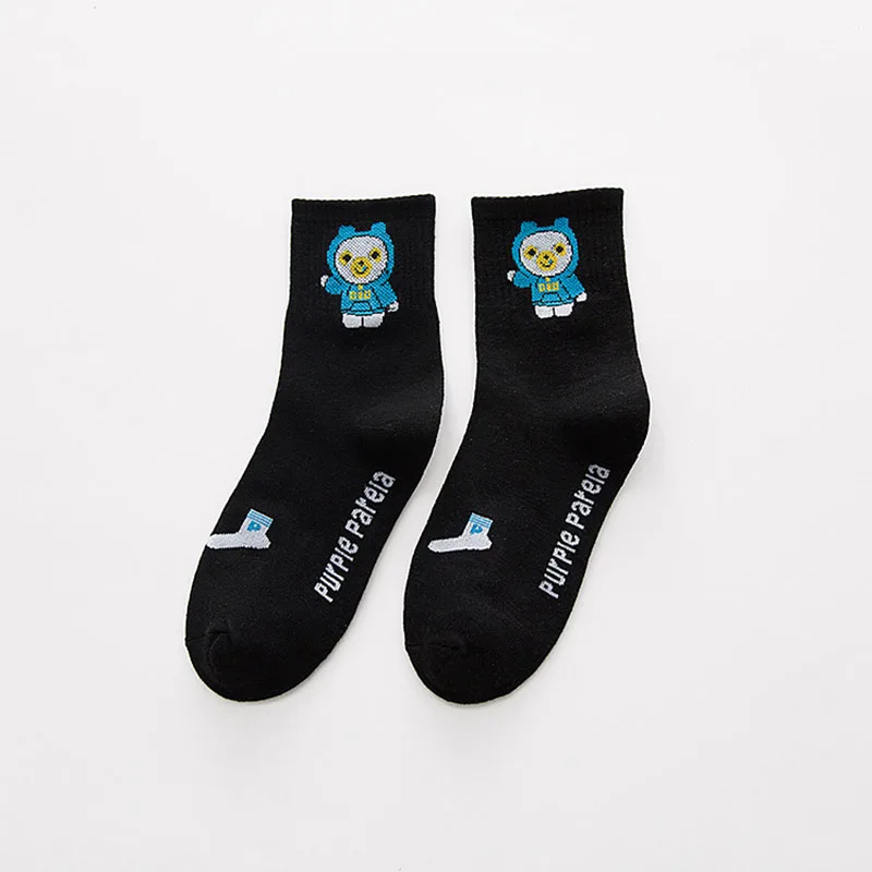 Рождественские носки Для женщин милый медведь Harajuku животный принт дизайн