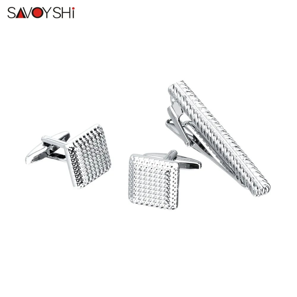SAVOYSHI запонки из нержавеющей стали зажим для галстука Для Галстука Булавка для мужчин Высокое качество Антикоррозийные Зажимы для галстука Запонки Зажим для галстука набор подарок