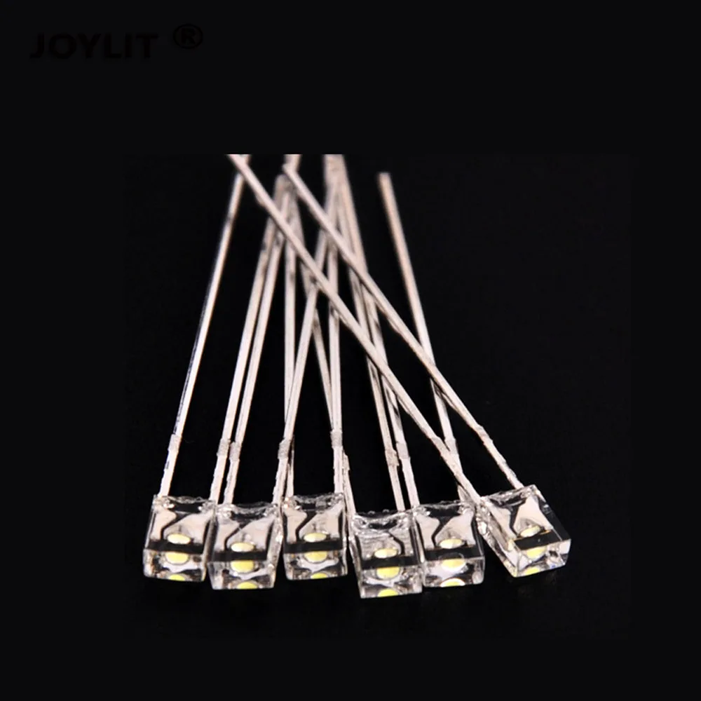 

10000pcs/lot Water Clear red green yellow 5mm white color led lamp diodes 3X5X7 square head transparent6500k