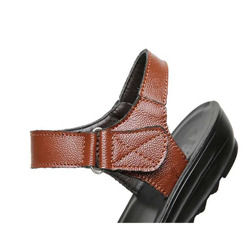 Женские кожаные сандалии с мягкой подошвой на плоской подошве|flat leather sandals|new
