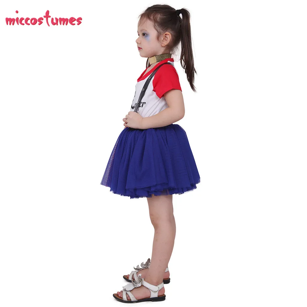 Красно синее платье для девочек костюм детей|harley quinn|quinn harleyharley quinn kids costume |