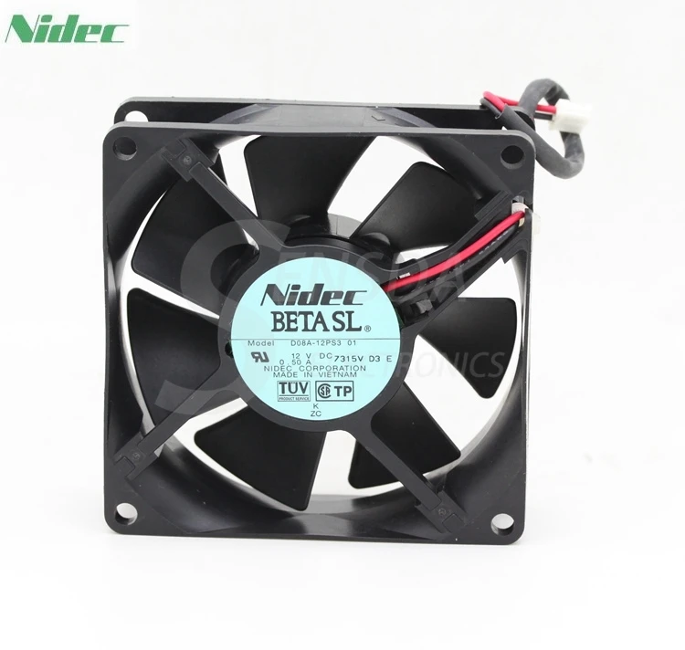 Оптовая продажа для Nidec 8025 D08A 12PS3 01 80 мм 8 см DC 12 В 0.5A компьютер cpu корпус инвертор
