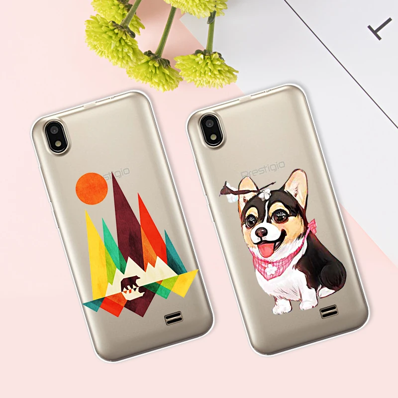 Case For Prestigio Wize Q3 Transparent Printing Drawing Silicone Phone Cases Cover PSP3471 Duo 4.95 Inch |