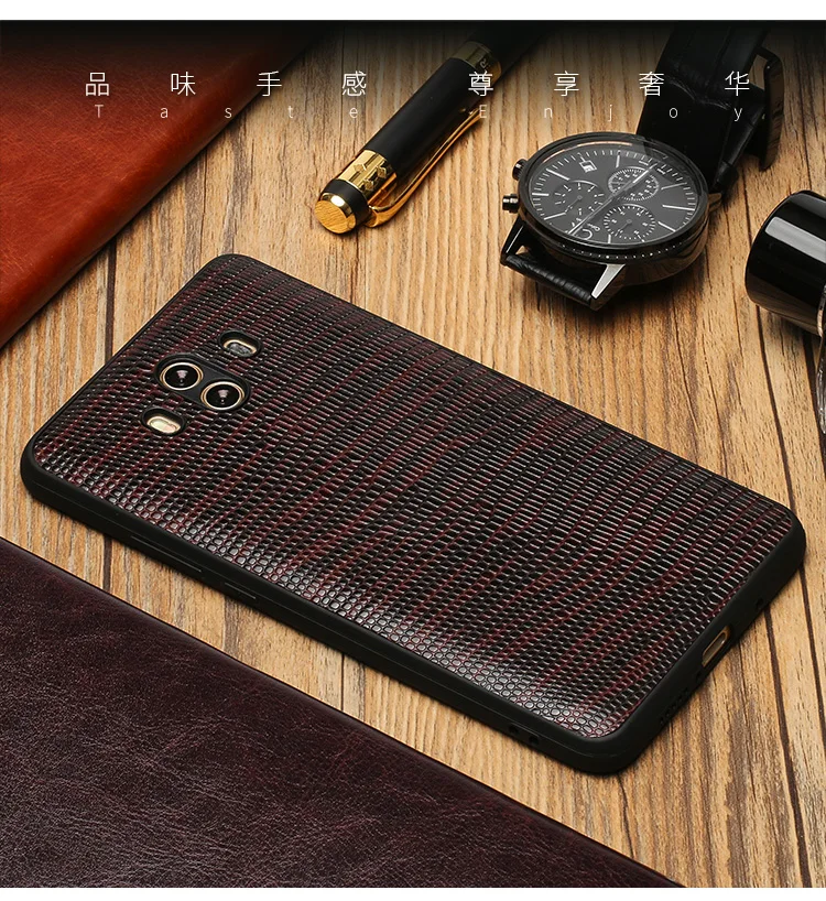 Чехол для телефона из натуральной кожи для huawei mate 8 9 10 текстура кожи ящерицы мягкая оболочка для P10 P20 Lite Honor V9 V10 задняя крышка