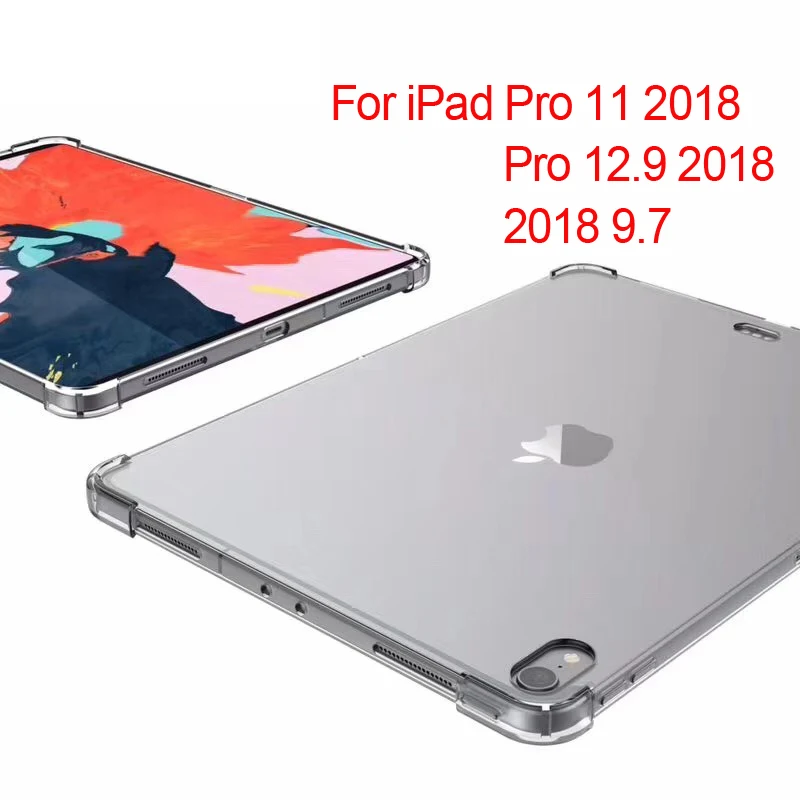 Чехол для iPad Pro 12 9 11 дюймов 2018 4 угловых противоударных прозрачных чехла тонкий