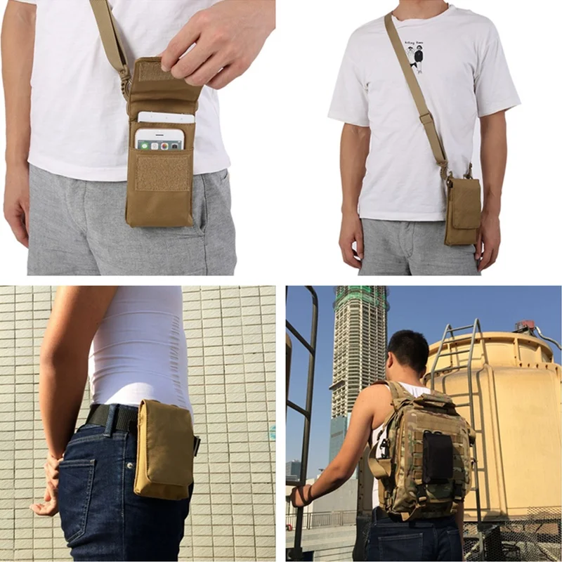 CQC Открытый Тактические двойные карманы Molle Чехол для телефона ремень сотовый телефон кобура держатель для мобильного телефона чехол охотничий поясная сумка