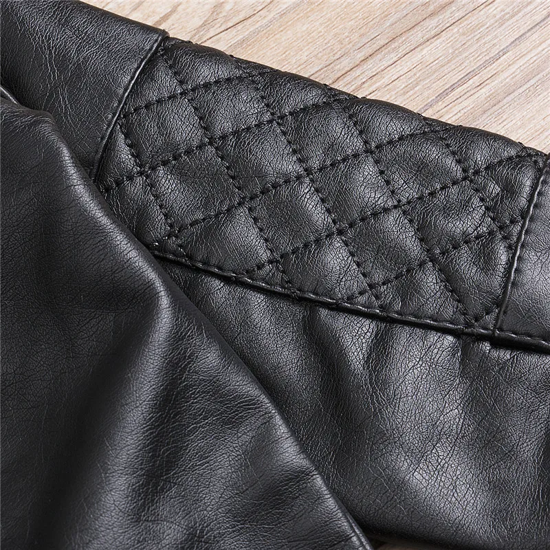 Emmababy autumn Spring Kids PU Leather Jacket Girls black cool Jackets Clothes Children Outwear For Baby Boys Coats | Детская одежда и