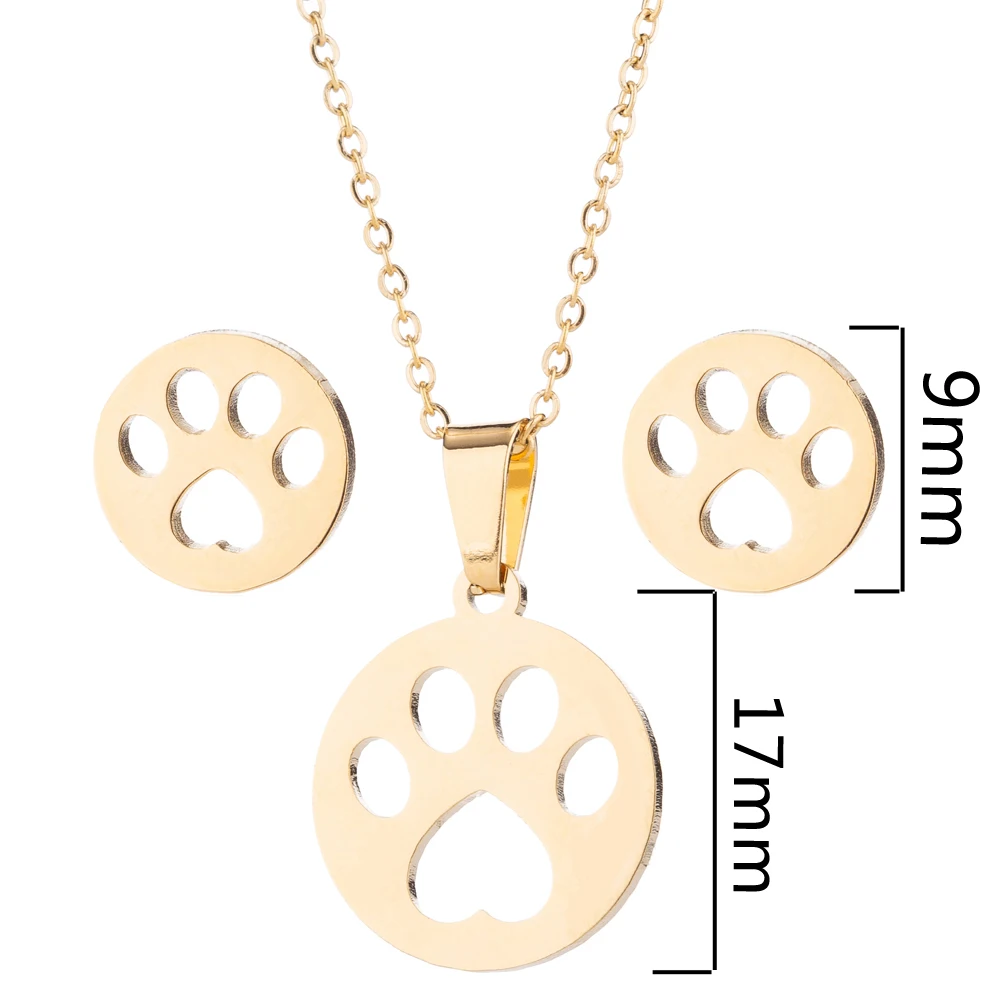 SMJEL из нержавеющей стали животное искусственный набор собака лапа след