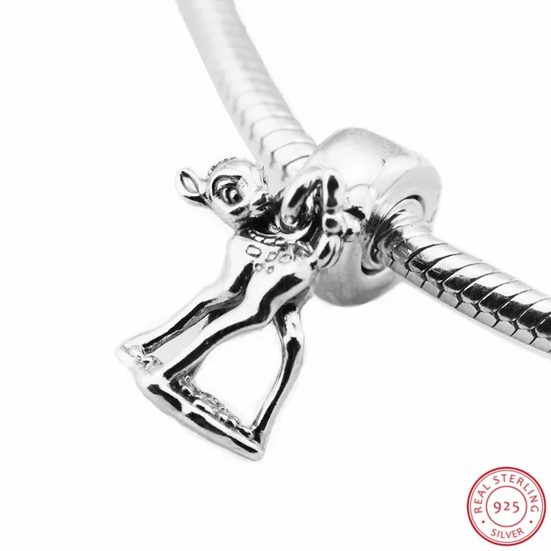Подвеска Desney Bambi Шарм DIY Fit PANDORA Подвески Серебро 925 для женщин Изготовление ювелирных изделий FL649