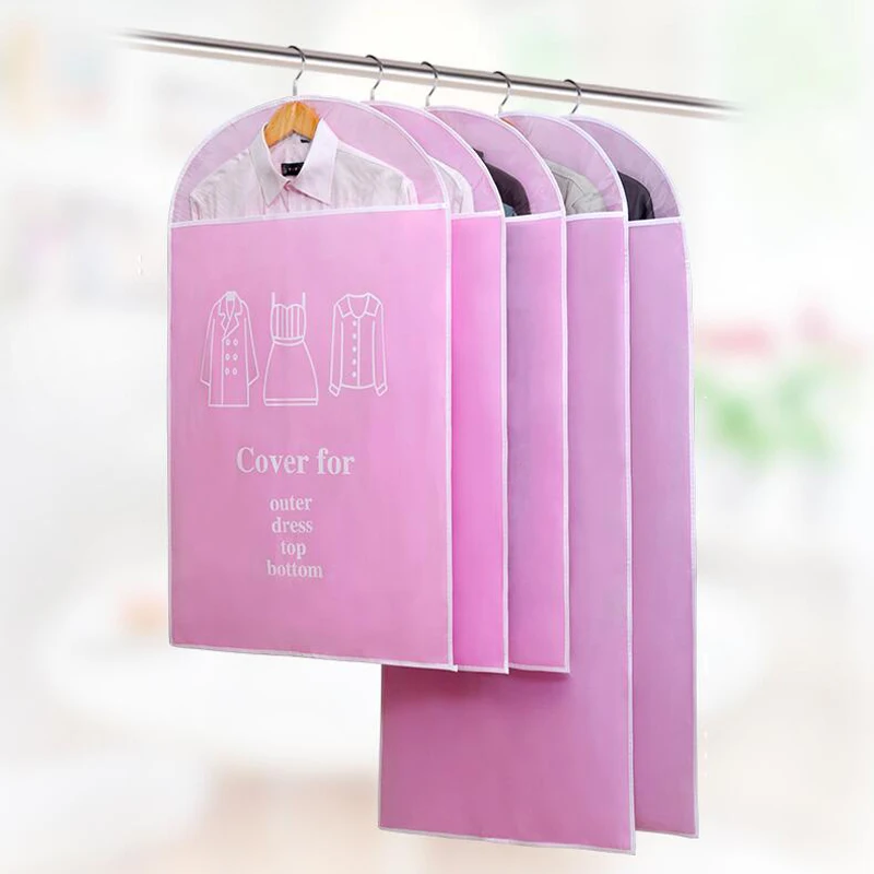 5Pcs Large Capacity Cloth Hanging Suit Coat Dust Cover Protector Wardrobe Storage Bag Garment Zipper | Дом и сад