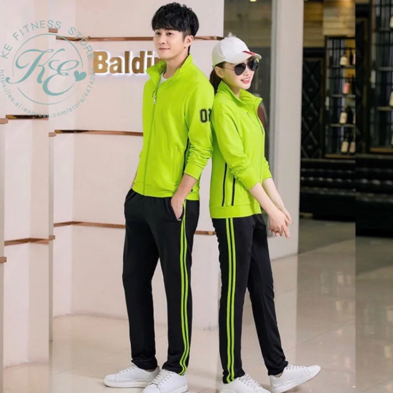 Verde con Numeros Спортивный комплект унисекс Chandal de hombre спортивный костюм для женщин chandal de mujer тренировочный костюм женский спортивный костюм fato de treino mulher - Цвет: Verde con Numeros