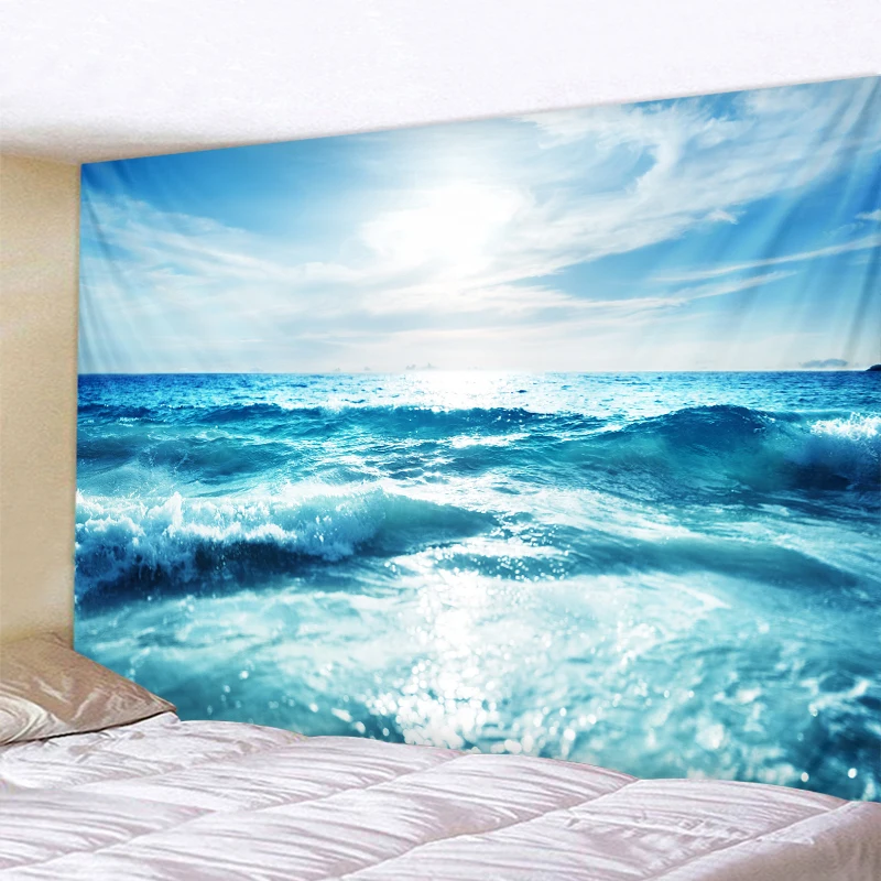 

Blue Sea Water Tapestry Indian Mandala Tapestry Wall Hanging Tapestries Boho Bedroom Wall Rug Couch Blanket 6 Size