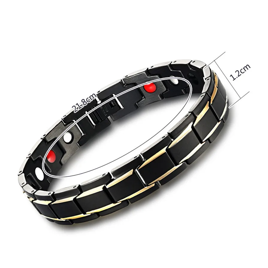 Bangles OTOKY Hot 2018 Hottime Luxury Fashion Health Energy Bracelet Men Stainless Steel Magnetic Black Apr24 |