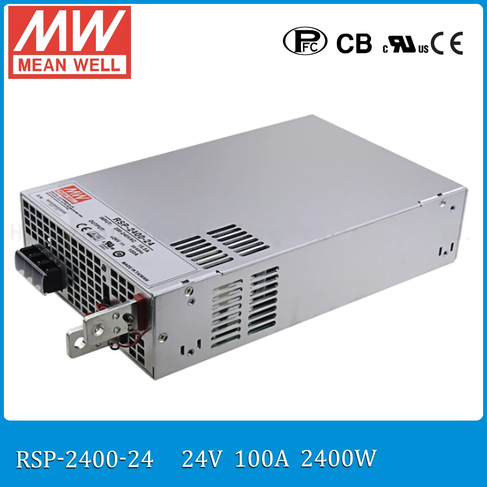 

Original MEAN WELL RSP-2400-24 2400W 100A 24V voltage trimmable meanwell Power Supply 24V 2400W with PFC in Parallel connection