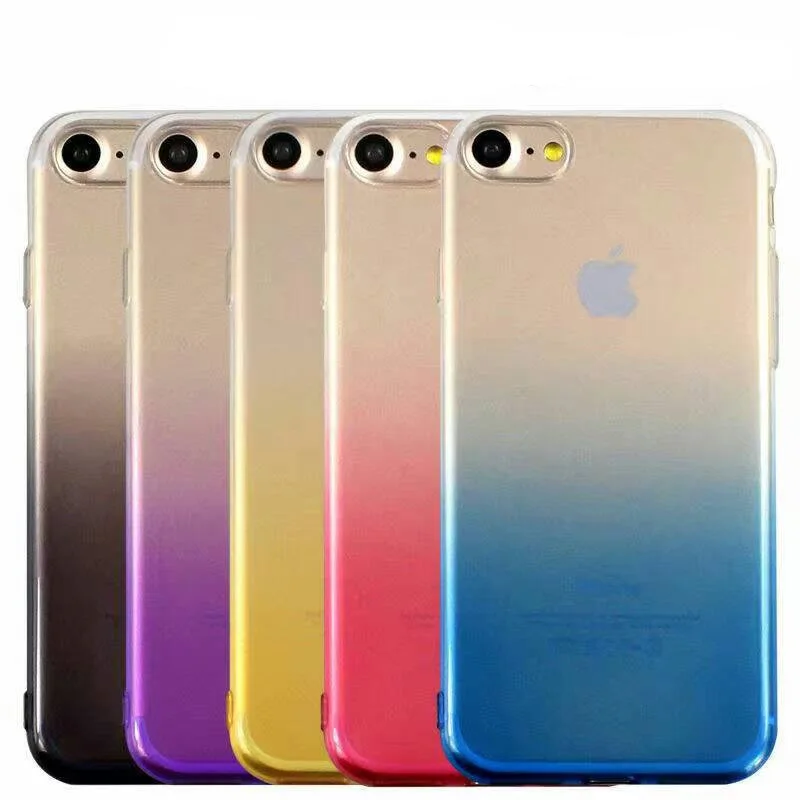 Multicolor Ultra-thin Gradient Candy Clear Case for iPhone 5 5s SE 6 6s 7 8 Plus X XR Xs Max Phone Transparent Protection |
