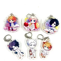 the promised neverland acrylic toys figure emma keychain cosplay norman keyrings ray cars bags pendants key chains