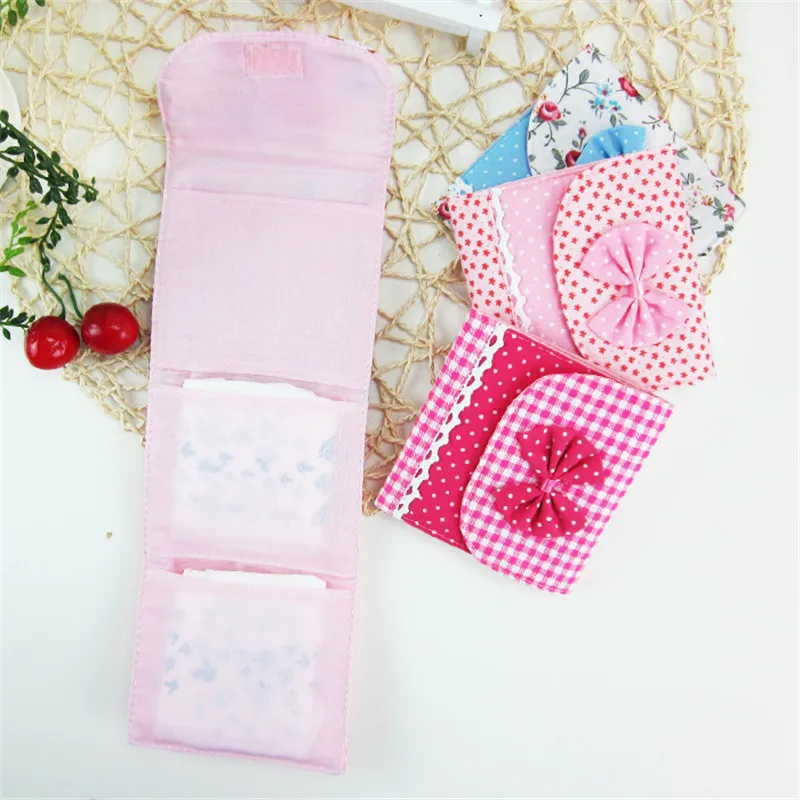 Милая девушка леди хлопка гигиеническая Салфетка Организатор колодки Для женщин