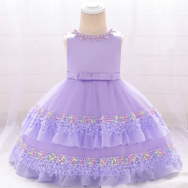 Летнее платье на крестины для маленьких девочек; vestido infantil; платье принцессы для первого дня рождения; свадебное платье; Одежда для девочек