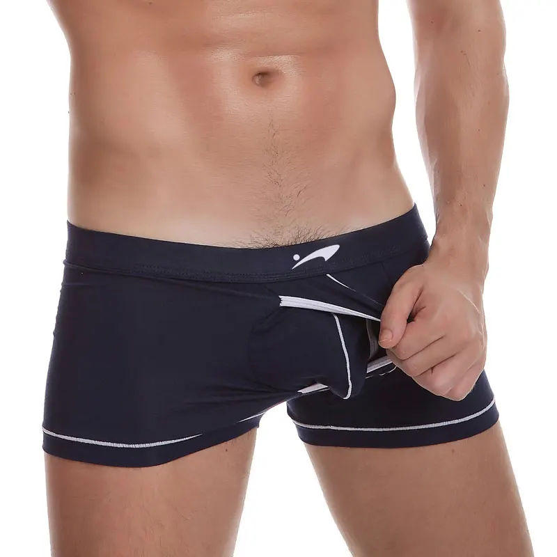 

2018 Sexy Men Underwear Boxer Shorts Brand Clothing Modal Breathable Pouch Gay Underwear Cueca Boxer Homme Pull In Solid Colors