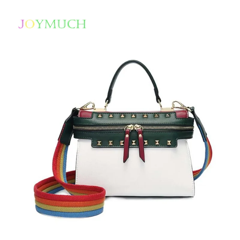 Elegant fashion 2018 new trendy handbags simple wild rainbow broadband Korean winter Messenger bag | Багаж и сумки