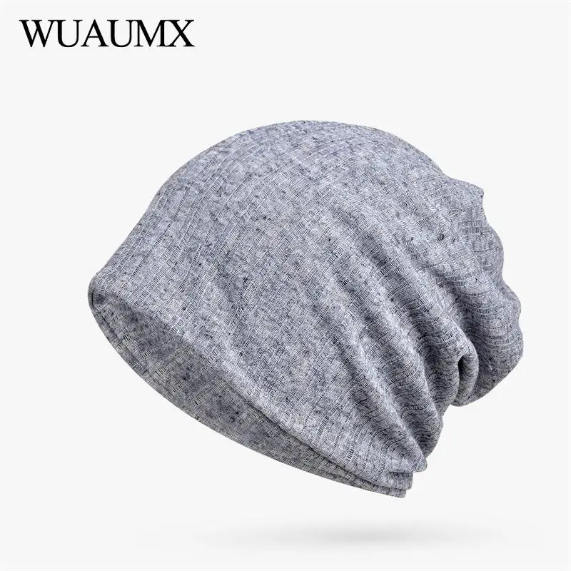 Модные однотонные шапки Wuaumx для женщин сезон весна лето тюрбан головной убор