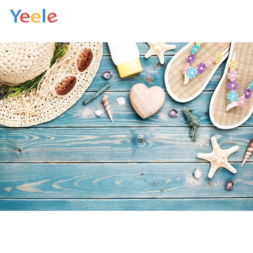 Фон для фотосъемки Yeele с изображением летних каникул отдыха кошки деревянной