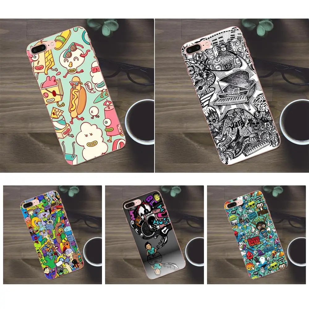 Doodle Art цветной музыкальный мягкий дизайн телефона для Huawei G8 Honor 5C 5X6 6X7 8 9 Y5II Mate P7 P8 P9