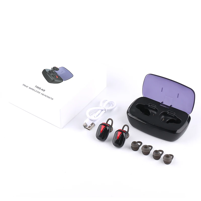 TWS K8 bluetooth наушники Беспроводная гарнитура бас Бег Спорт 3D стерео с зарядным