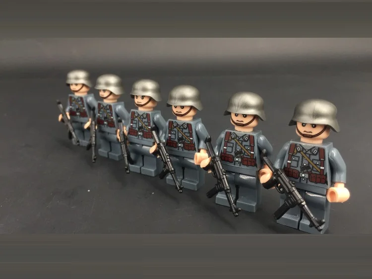 6 шт. MP40 пулеметный пистолет мини фигурки части военного оружия аксессуары Playmobil город кирпичи строительный блок оригинальные игрушки