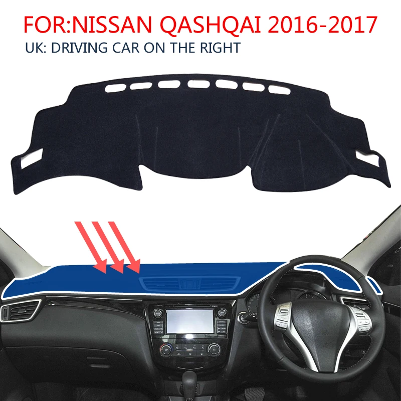 Luckeasy тире коврик для NISSAN Qashqai Рогу 2016 2017 Dashmat черный ковровое покрытие без