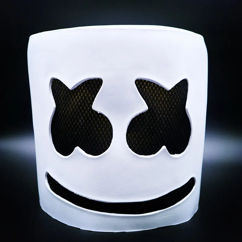 Топ 10 диджеев Marshmello шлем музыкальный фестиваль Зефир голова Маска Новинка костюм вечерние резиновая маска с латексом белый