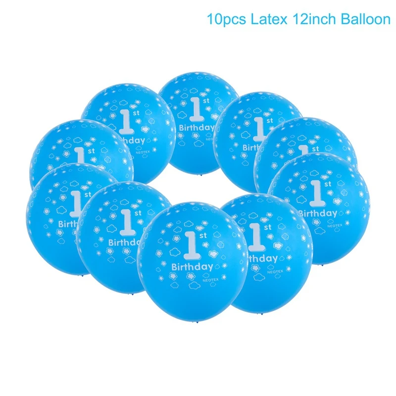 1st Blue balloon FENGRISE, детское кресло для первого дня рождения, для мальчиков, гирлянда, для маленьких девочек, на один год, на день рождения, баннер, с днем рождения, на вечеринку, Декор, I AM One Bunting - Цвет: 1st Blue balloon