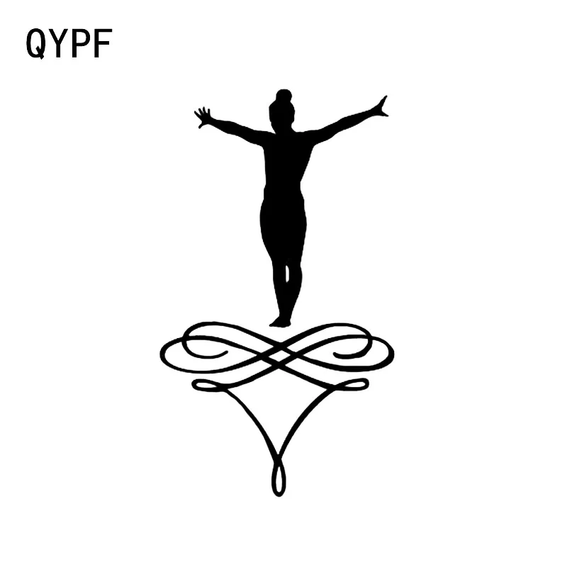 

QYPF 9.1*15.8 Fashion Gymnastics Aerobic Exercise Decor Fitness Car Sticker Silhouette Vinyl Bumper Window C16-2116