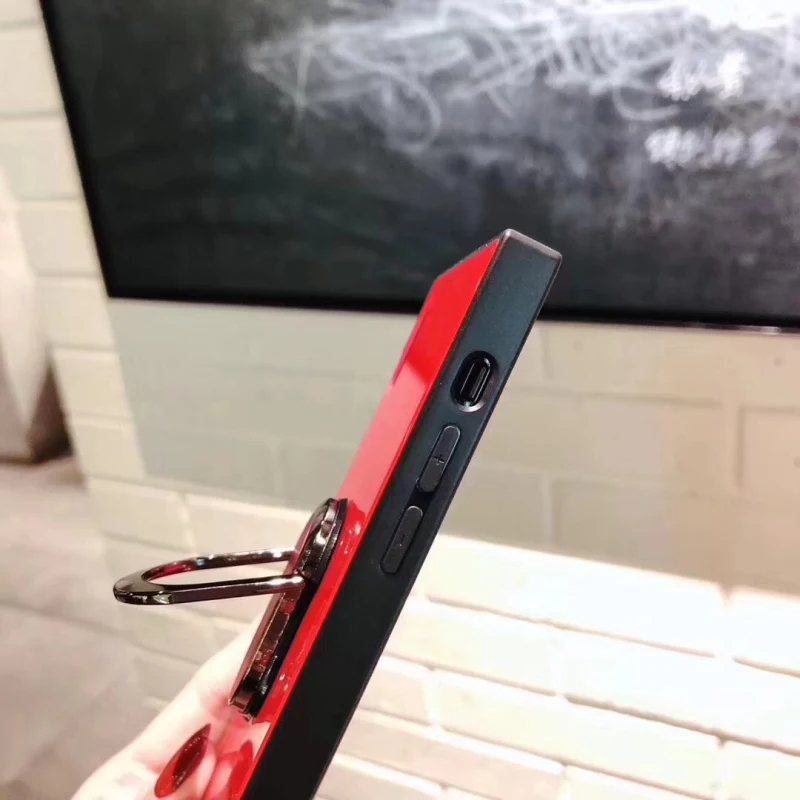 Для iphone 11 pro Xs max XR закаленное стекло с подставкой кольцо на палец квадратный чехол