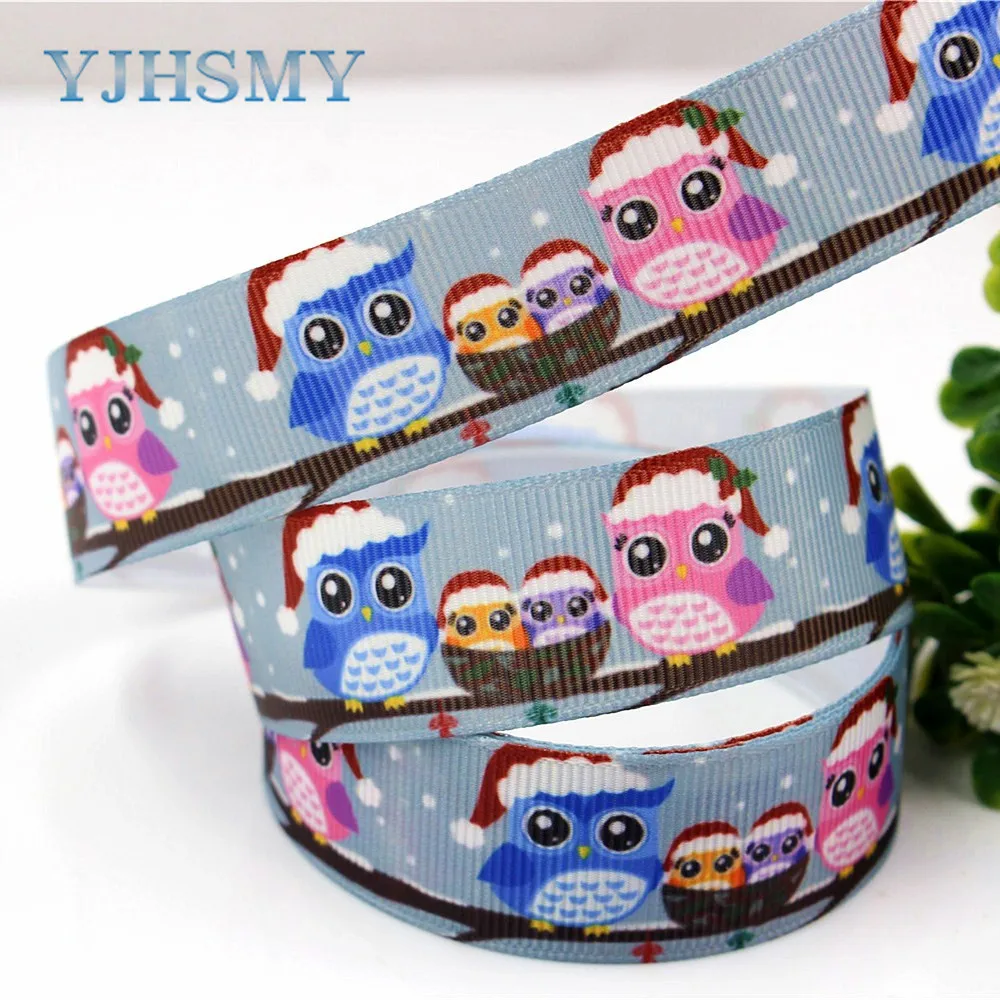 YJHSMY H 17531 1069 10 ярдов 22 мм мультфильм сова термопечать grosgrain Свадебные аксессуары