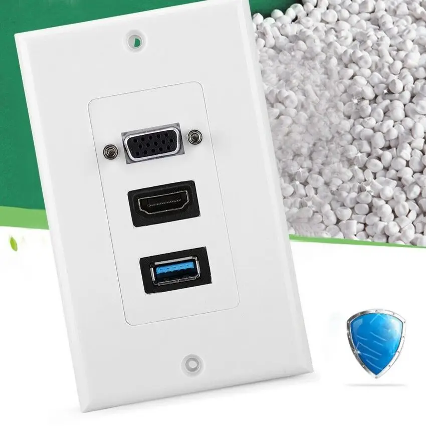 HDMI USB 3.0 VGA Wall Plate Socket Video Adapter Faceplate Panel Plug Connector