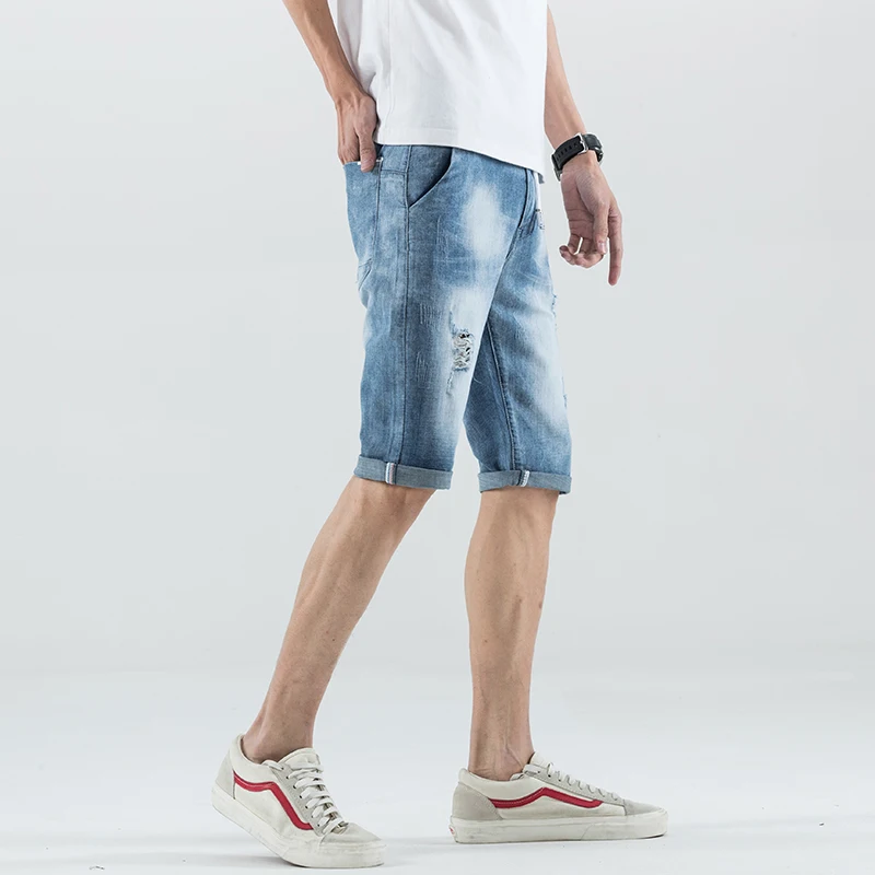 Jeans For Men Summer Stretch Lightweight Blue Denim Jeans Short for Men Jean